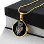 Tiger Dragon Yin Yang Circle Necklace Stainless Steel or 18k Gold Circle Pendant 18-22"-Express Your Love Gifts