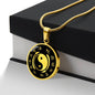 Yin Yang - Symbol of Balance and Harmony Stainless Steel or 18k Gold Circle Necklace Pendant 18-22"-Express Your Love Gifts