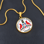 Virginia Prince George County Seal Circle Necklace Stainless Steel or 18k Gold Circle Pendant 18-22"-Express Your Love Gifts