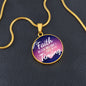 God's Timing Habakkuk 2:3 Circle Pendant Stainless Steel or 18k Gold 18-22"-Express Your Love Gifts