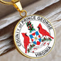 Virginia Prince George County Seal Circle Necklace Stainless Steel or 18k Gold Circle Pendant 18-22"-Express Your Love Gifts