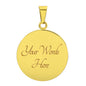 Custom Design Circle Keychain or Necklace - Upload Your Art or Request Design - 316L Stainless Steel - 18K Gold Plated - USA Made Personalized Gift-Express Your Love Gifts