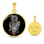 Tiger Dragon Yin Yang Circle Necklace Stainless Steel or 18k Gold Circle Pendant 18-22"-Express Your Love Gifts
