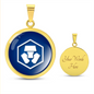 Crypto.com Coin (CRO) Circle Necklace Stainless Steel or 18k Gold 18-22"-Express Your Love Gifts