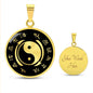 Yin Yang - Symbol of Balance and Harmony Stainless Steel or 18k Gold Circle Necklace Pendant 18-22"-Express Your Love Gifts