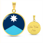 Minnesota State Flag 2024 Necklace Stainless Steel or 18k Gold Circle Pendant 18-22"-Express Your Love Gifts