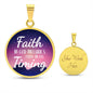 God's Timing Habakkuk 2:3 Circle Pendant Stainless Steel or 18k Gold 18-22"-Express Your Love Gifts