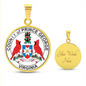 Virginia Prince George County Seal Circle Necklace Stainless Steel or 18k Gold Circle Pendant 18-22"-Express Your Love Gifts
