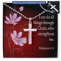 I Can Do All Things Philippians 4:13 Cross Necklace Message Card W Ball Chain Pendant-Express Your Love Gifts