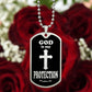 God is My Protection Psalm 91 Necklace Dog Tag Stainless Steel or 18k Gold w 24" Chain-Express Your Love Gifts