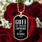 Psalm 46:10 God is Our Refuge and Strength Necklace Stainless Steel or 18k Gold Dog Tag 24" Chain-Express Your Love Gifts