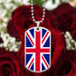 UK Flag Necklace Dog Tag Stainless Steel or 18k Gold 24" Chain-Express Your Love Gifts
