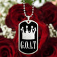 GOAT Greatest of All Time Necklace Dog Tag Stainless Steel or 18k Gold w 24"Chain-Express Your Love Gifts