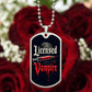 Licensed Vampire Phlebotomist Nurse Necklace Stainless Steel or 18k Gold Dog Tag 24"-Express Your Love Gifts