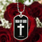 Man of God 1 Timothy 6 Necklace Dog Tag Stainless Steel or 18k Gold w 24" Chain-Express Your Love Gifts