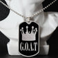 GOAT Greatest of All Time Necklace Dog Tag Stainless Steel or 18k Gold w 24"Chain-Express Your Love Gifts