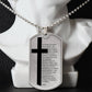 Lord's Prayer French Notre Père Necklace Dog Tag Stainless Steel or 18k Gold w 24" Chain-Express Your Love Gifts