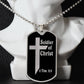 Soldier of Christ 2 Tim 2 3 Necklace Dog Tag Stainless Steel or 18k Gold w 24" Chain-Express Your Love Gifts