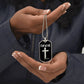 Fear No Evil Psalm 23.4 Necklace Dog Tag Stainless Steel or 18k Gold w 24" Chain-Express Your Love Gifts