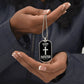 God is My Protection Psalm 91 Necklace Dog Tag Stainless Steel or 18k Gold w 24" Chain-Express Your Love Gifts