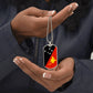 Papua New Guinea Flag Dog Tag Necklace Stainless Steel or 18k Gold Dog Tag 24"-Express Your Love Gifts