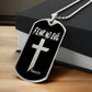 Fear No Evil Psalm 23.4 Necklace Dog Tag Stainless Steel or 18k Gold w 24" Chain-Express Your Love Gifts