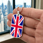 UK Flag Necklace Dog Tag Stainless Steel or 18k Gold 24" Chain-Express Your Love Gifts