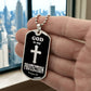 God is My Protection Psalm 91 Necklace Dog Tag Stainless Steel or 18k Gold w 24" Chain-Express Your Love Gifts