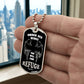 Psalm 91 Refuge Under His Wings Necklace Dog Tag Stainless Steel or 18k Gold w 24" Chain-Express Your Love Gifts