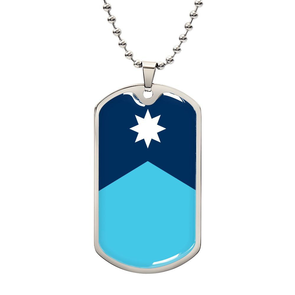 Minnesota State Flag 2024 Necklace Stainless Steel or 18k Gold Dog Tag 24" Chain-Express Your Love Gifts