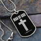 Man of God 1 Timothy 6 Necklace Dog Tag Stainless Steel or 18k Gold w 24" Chain-Express Your Love Gifts