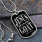Jesus is the GOAT Matthew 28:18 Necklace Dog Tag Stainless Steel or 18k Gold w 24" Chain-Express Your Love Gifts