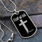 Fear No Evil Psalm 23.4 Necklace Dog Tag Stainless Steel or 18k Gold w 24" Chain-Express Your Love Gifts