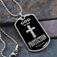 God is My Protection Psalm 91 Necklace Dog Tag Stainless Steel or 18k Gold w 24" Chain-Express Your Love Gifts