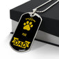 Pug Dad Dog Necklace Stainless Steel or 18k Gold Dog Tag W 24" Dog Owner Lover-Express Your Love Gifts