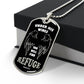 Psalm 91 Refuge Under His Wings Necklace Dog Tag Stainless Steel or 18k Gold w 24" Chain-Express Your Love Gifts