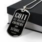 Psalm 46:10 God is Our Refuge and Strength Necklace Stainless Steel or 18k Gold Dog Tag 24" Chain-Express Your Love Gifts