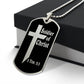 Soldier of Christ 2 Tim 2 3 Necklace Dog Tag Stainless Steel or 18k Gold w 24" Chain-Express Your Love Gifts