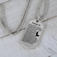 Psalm 23 French Psaume 23 Necklace Dog Tag Stainless Steel or 18k Gold w 24" Chain-Express Your Love Gifts