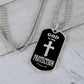 God is My Protection Psalm 91 Necklace Dog Tag Stainless Steel or 18k Gold w 24" Chain-Express Your Love Gifts