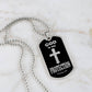 God is My Protection Psalm 91 Necklace Dog Tag Stainless Steel or 18k Gold w 24" Chain-Express Your Love Gifts
