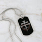 Man of God Cross Timothy Necklace Dog Tag Stainless Steel or 18k Gold w 24" Chain-Express Your Love Gifts