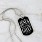 Jesus is the GOAT Matthew 28:18 Necklace Dog Tag Stainless Steel or 18k Gold w 24" Chain-Express Your Love Gifts