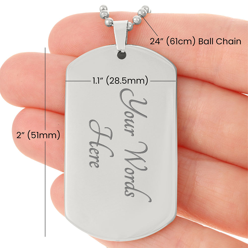 Everlasting Life John 3:16 Necklace Stainless Steel or 18k Gold Dog Tag W 24"-Express Your Love Gifts