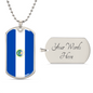 El Salvador Flag Necklace Stainless Steel or 18k Gold Dog Tag 24" Chain-Express Your Love Gifts