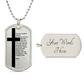 Lord's Prayer Russian Necklace Dog Tag Stainless Steel or 18k Gold w 24" Chain-Express Your Love Gifts