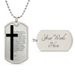 Lord's Prayer Necklace Dog Tag Stainless Steel or 18k Gold w 24" Chain-Express Your Love Gifts