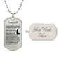 Psalm 23 French Psaume 23 Necklace Dog Tag Stainless Steel or 18k Gold w 24" Chain-Express Your Love Gifts