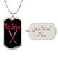 Vein Sniper Phlebotomist Necklace Stainless Steel or 18k Gold Dog Tag 24"-Express Your Love Gifts
