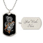 Tiger Dragon Yin Yang Necklace Dog Tag Stainless Steel or 18k Gold w 24" Chain-Express Your Love Gifts